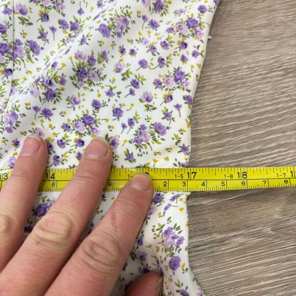 Riley Dress Floral White Midi Dress V-Neck Ruffle Trim sz XL - Picture 6 of 11